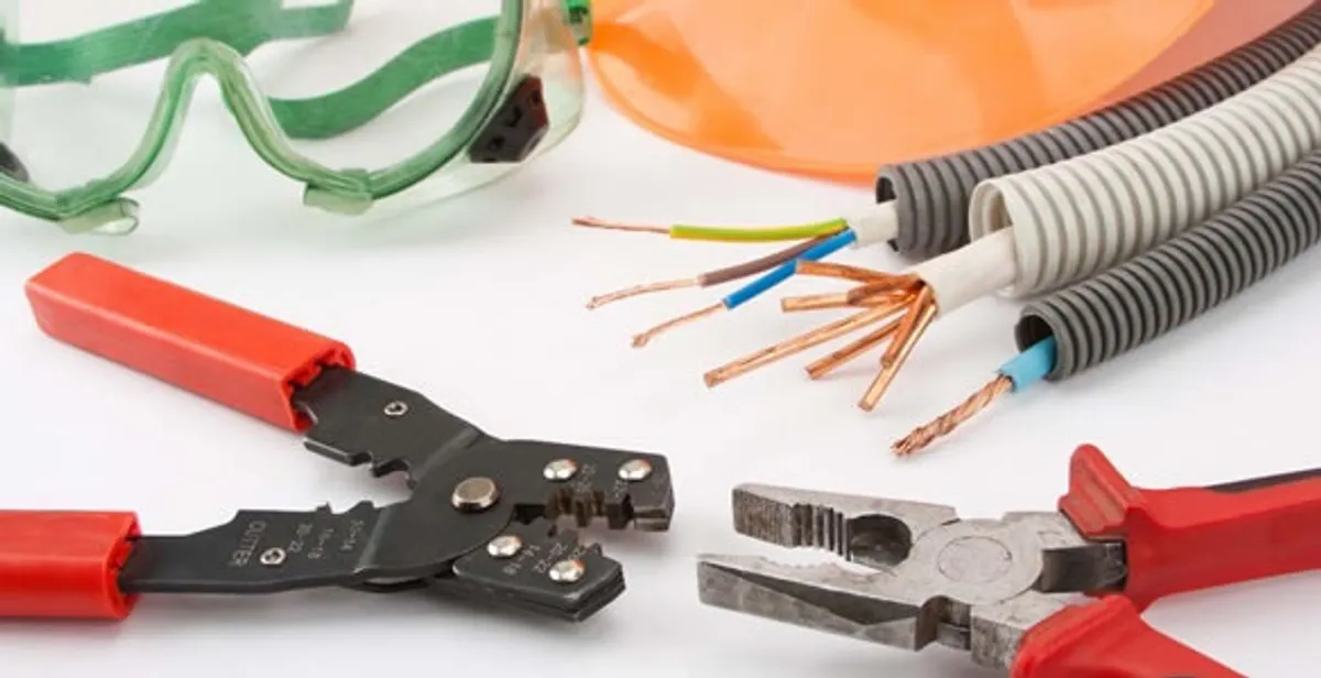 Electrical wiring repair with professional tools and safety equipment in Syracuse, UT