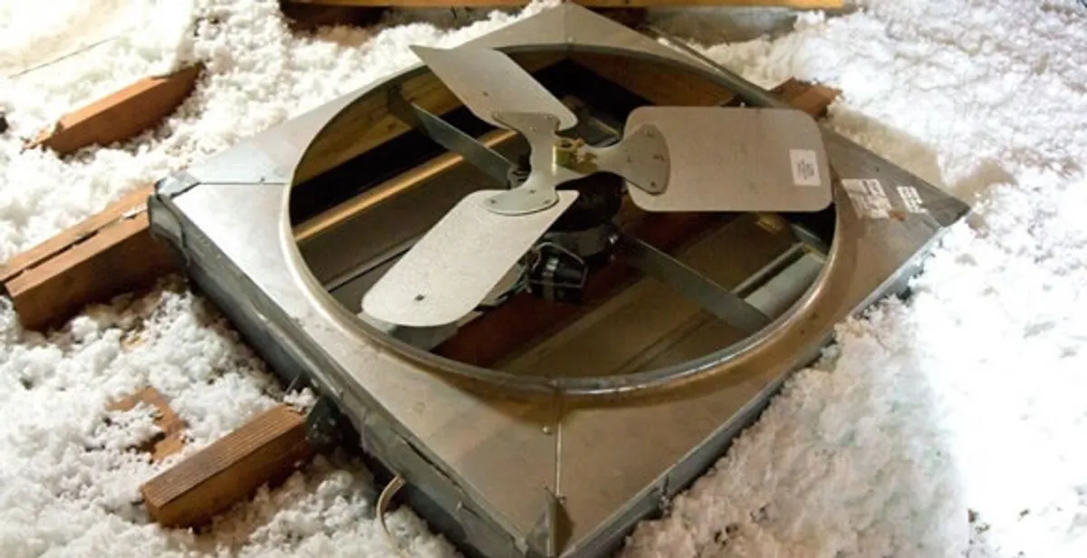 whole house fan installation services with attic-mounted ventilation unit in Ogden, UT